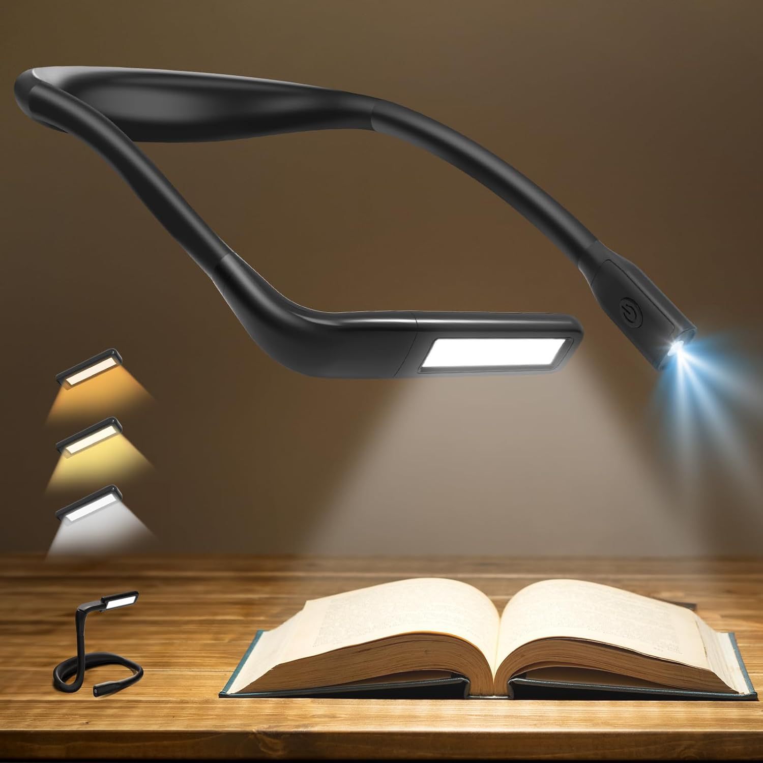 Book Light Flexible - LED Neck Reading Lights Rechargeable Flexible