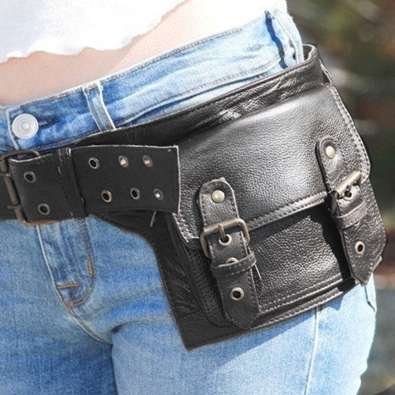 Travel Accessories Pouch For Women - Medieval Steampunk PU Leather Utility Belt