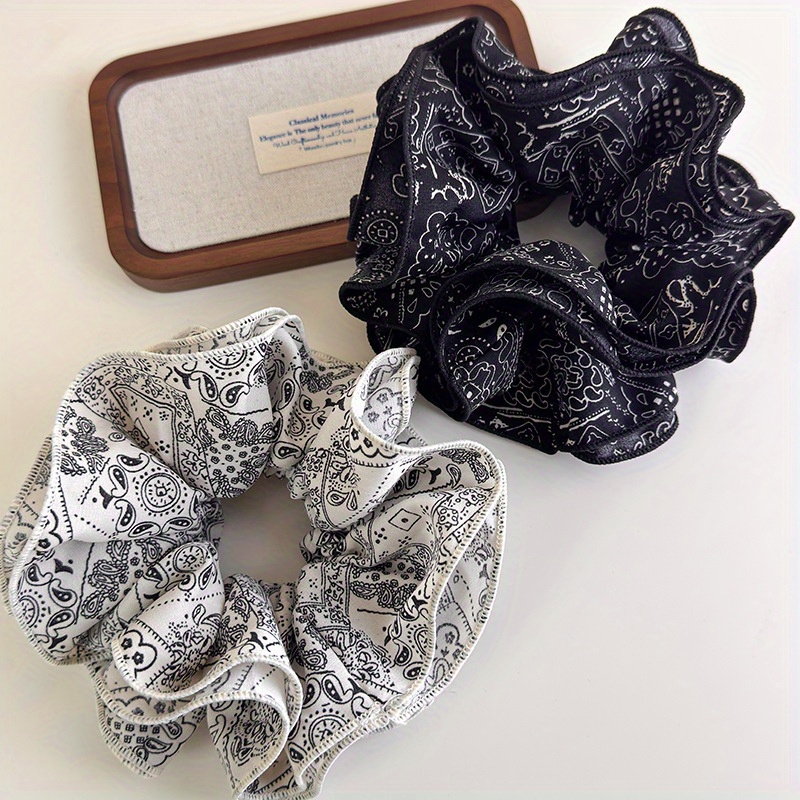 Travel Accessories Aesthetic - Elegant Black and White Fabric Hair