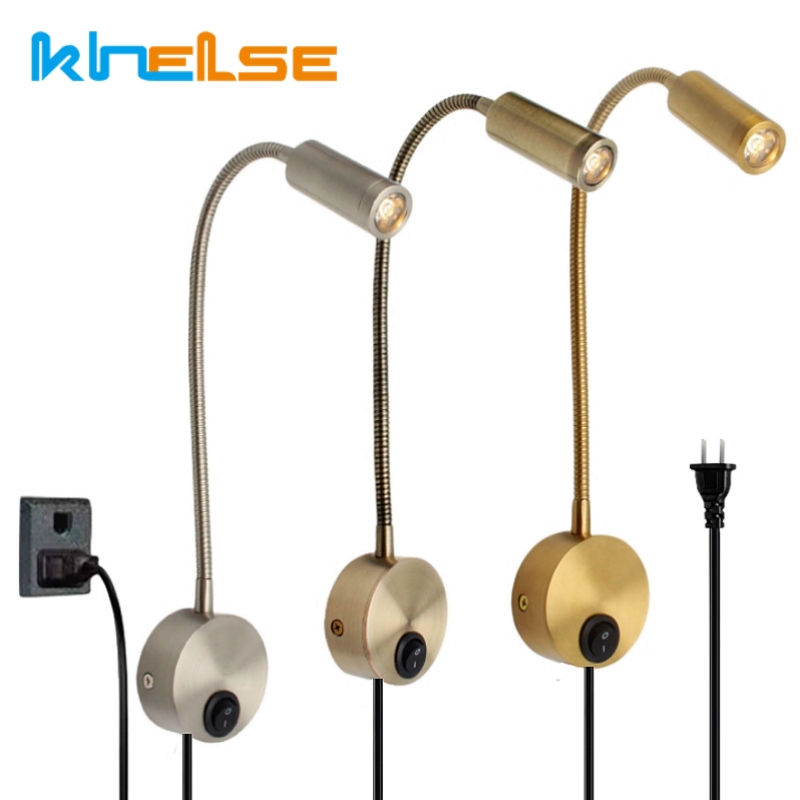 Book Light Flexible - 3W Bronze Gooseneck LED Wall Lamp