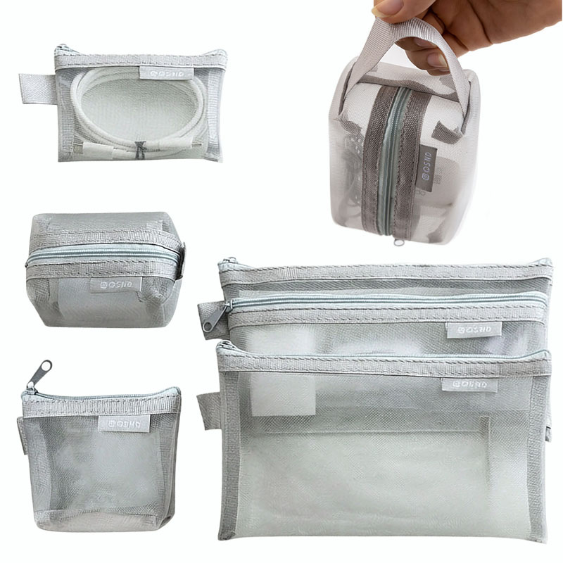 Travel Accessories Electronics - Gray Mesh Organizer Bags – for