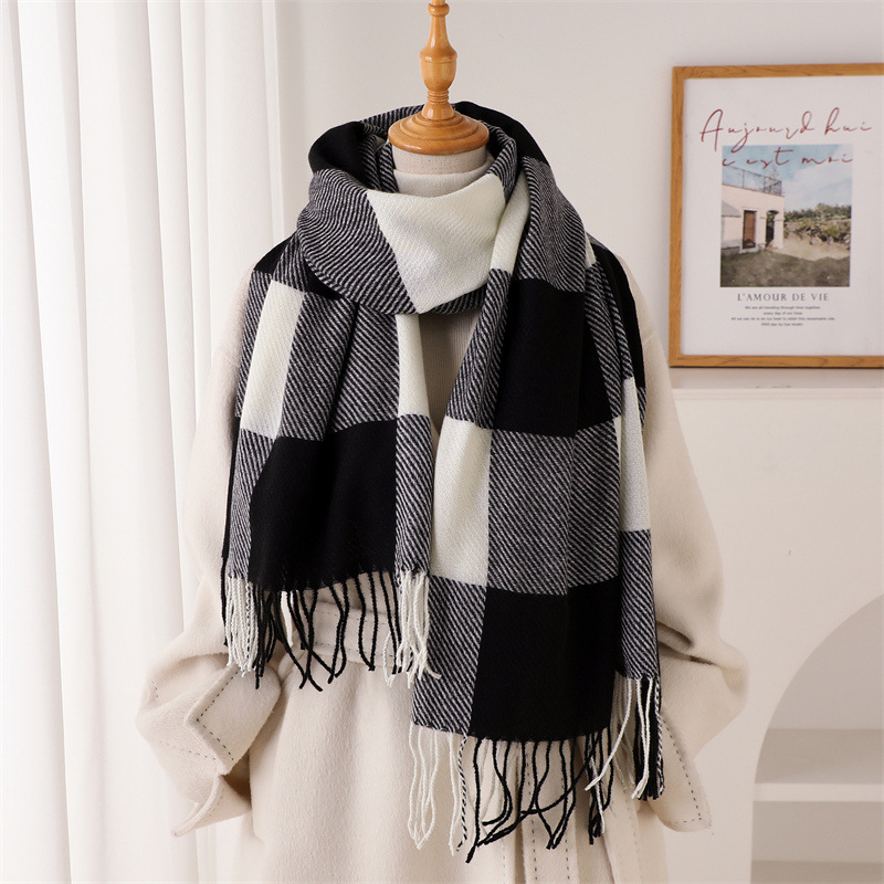Travel Accessories Neck - Women Classic Black White Big Check