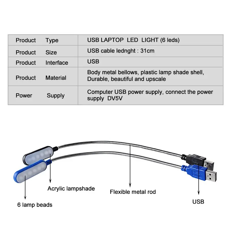 Hot Sale Portable Mini USB LED - Book Light Flexible review and price