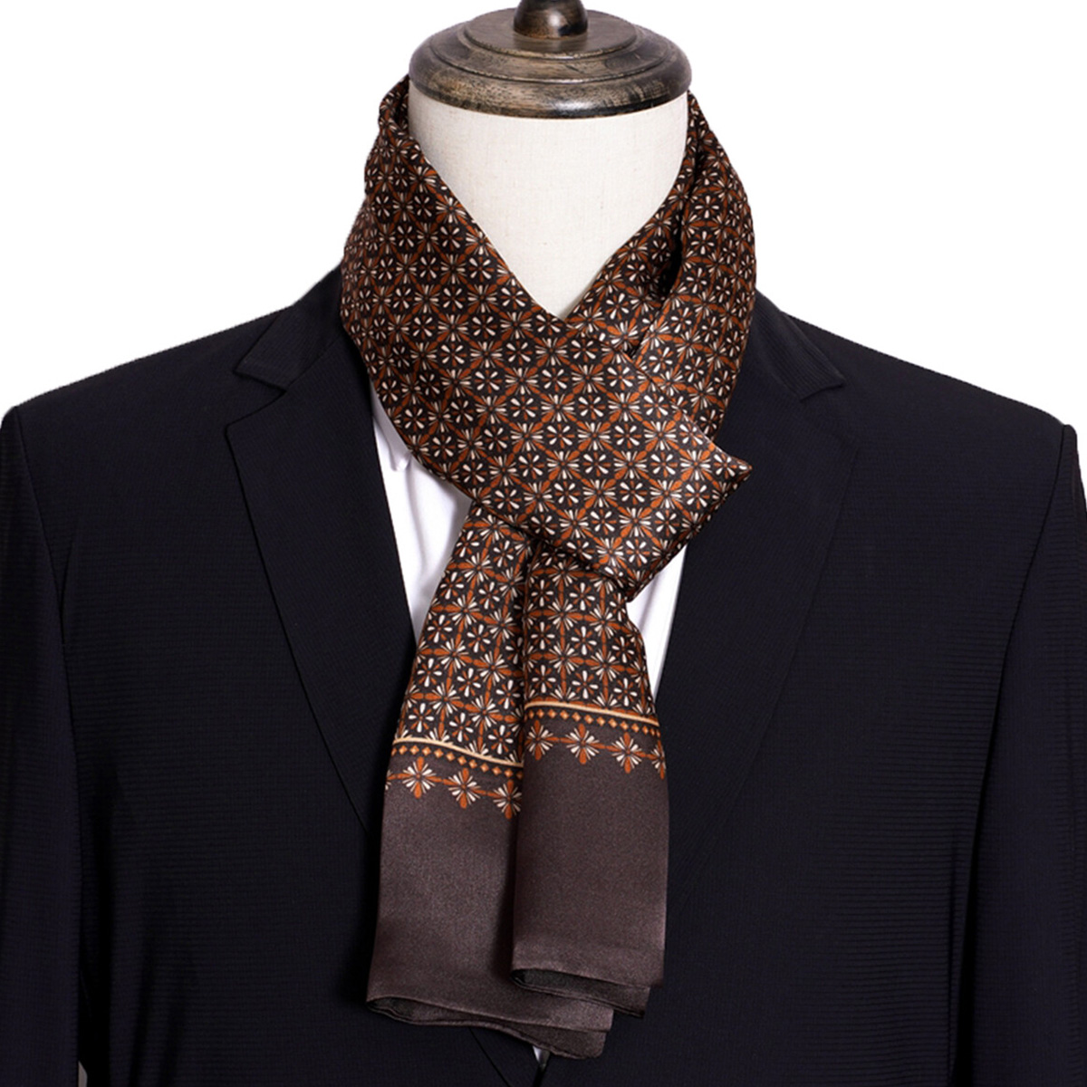 New Men's Stripe Silk Scarf Ho - Travel Accessories Neck review and price