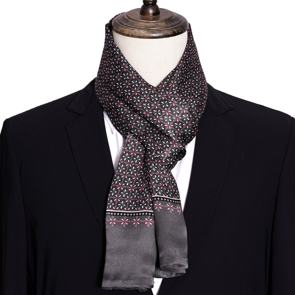 New Men's Stripe Silk Scarf Ho - Travel Accessories Neck review and price