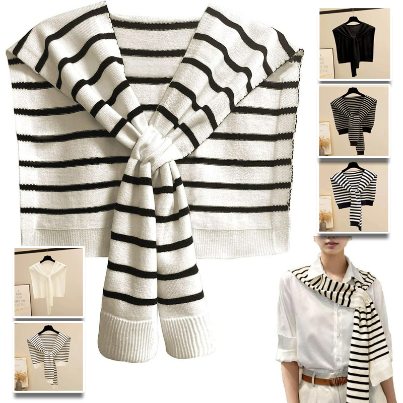 Knitted Striped Shawl Wrap Hig - Travel Accessories Neck review and price