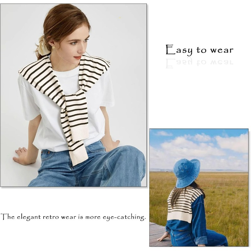 Knitted Striped Shawl Wrap Hig - Travel Accessories Neck review and price