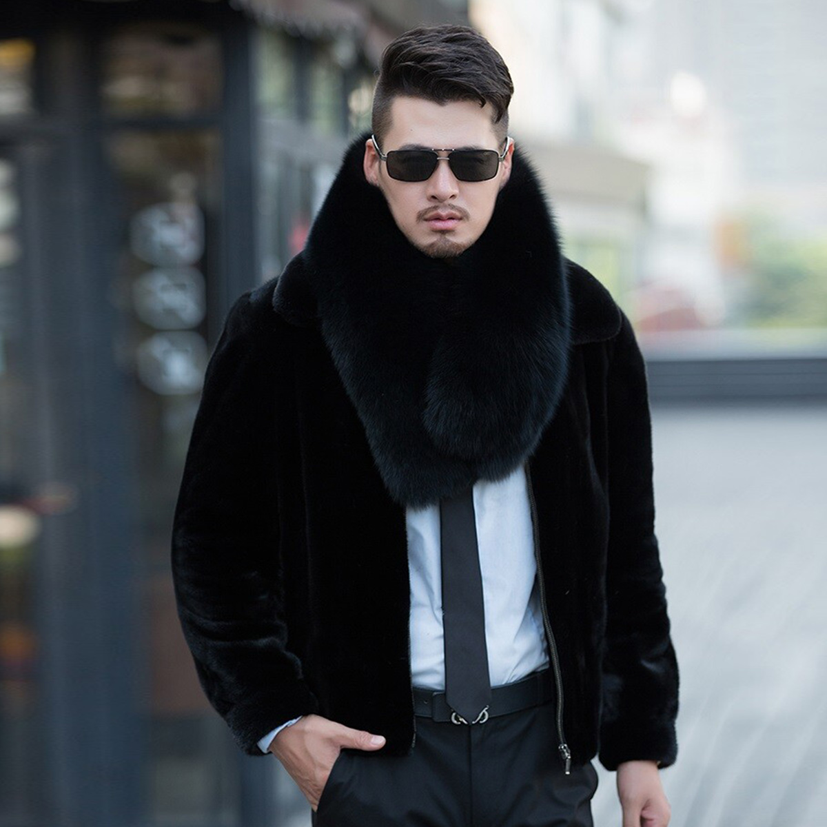 Genuine Fox Fur Scarf Winter A - Travel Accessories Neck review and price