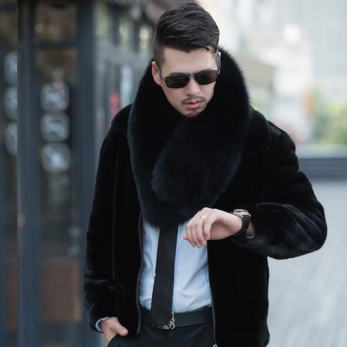 Genuine Fox Fur Scarf Winter A - Travel Accessories Neck review and price