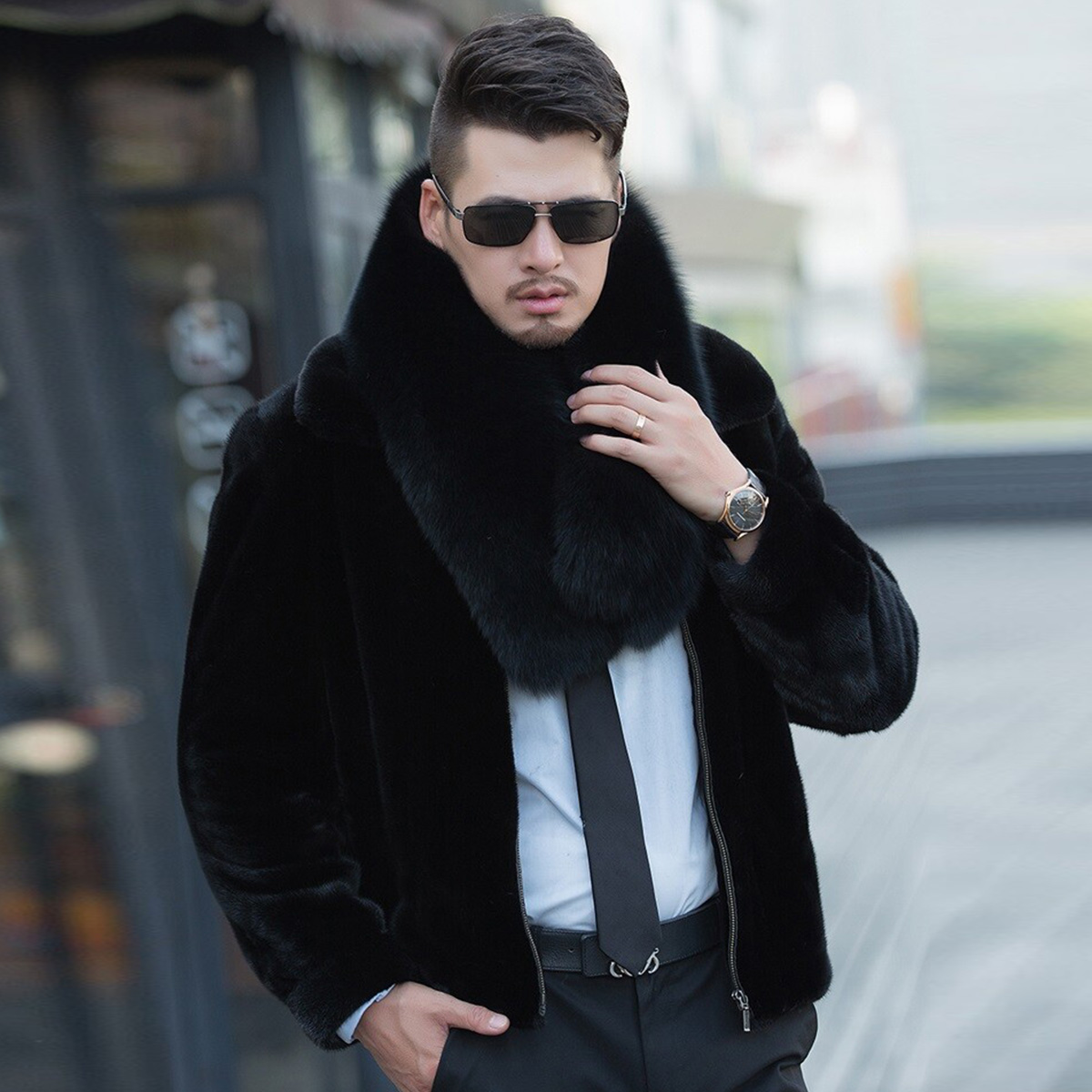 Genuine Fox Fur Scarf Winter A - Travel Accessories Neck review and price