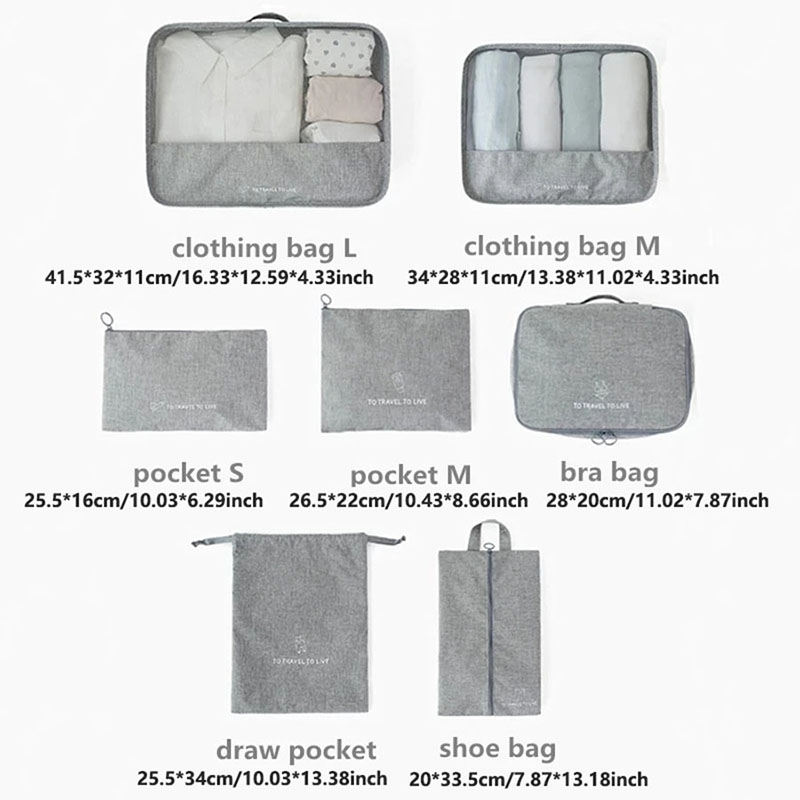 7 Piece Travel Packing Cubes S - Travel Accessories Pouch For Women review and price