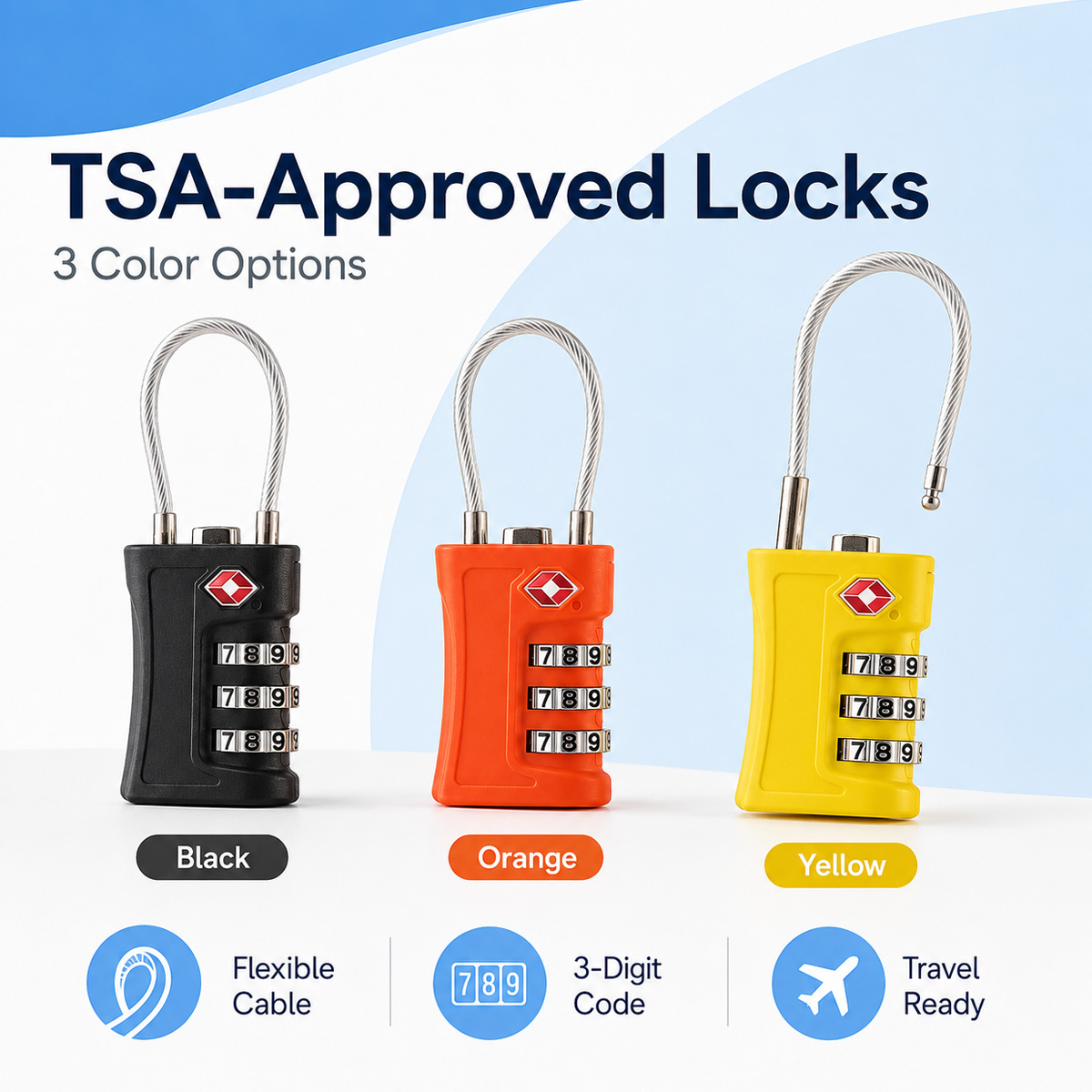 TSA Approved Luggage Lock 3 Di - Travel Accessories Electronics review and price