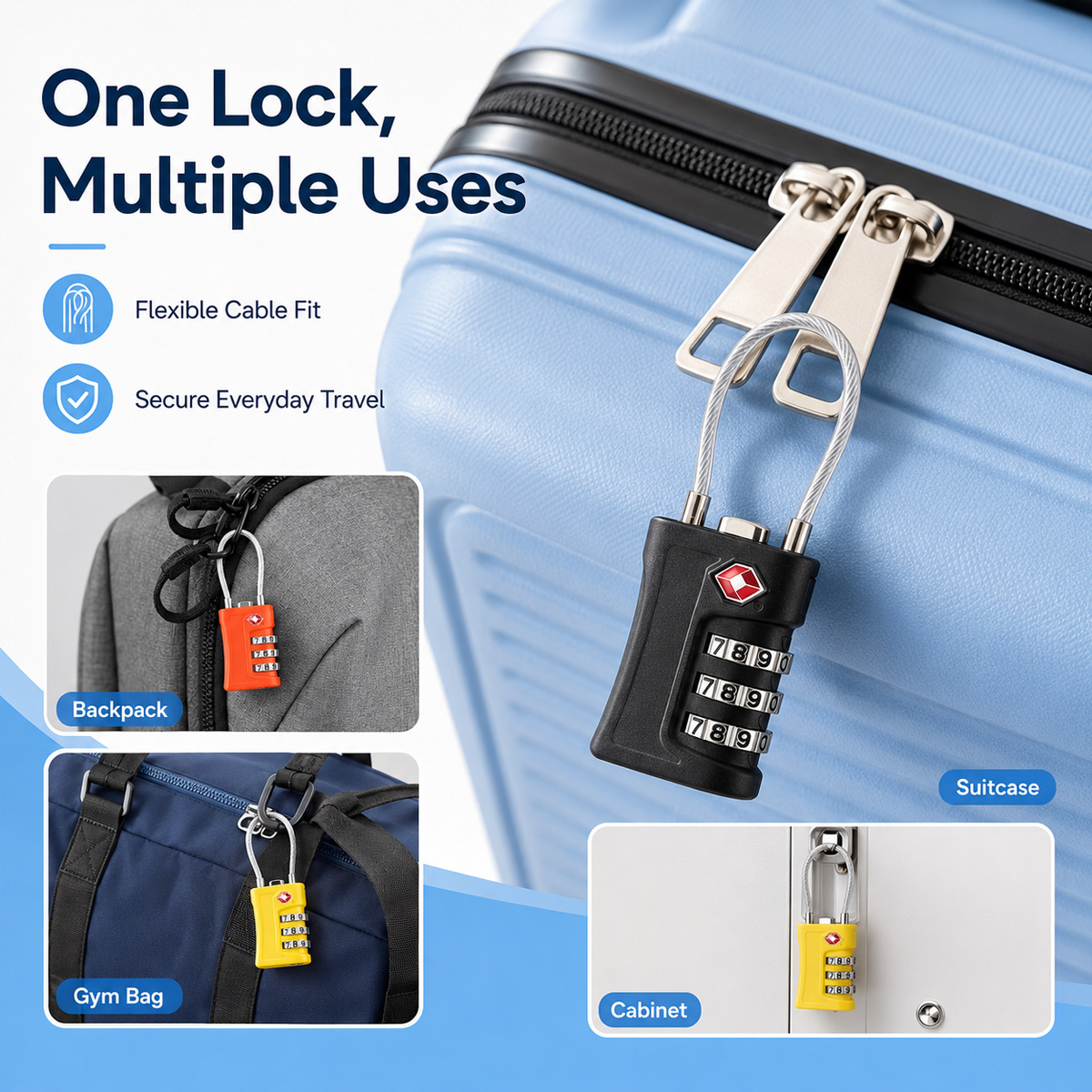 TSA Approved Luggage Lock 3 Di - Travel Accessories Electronics review and price