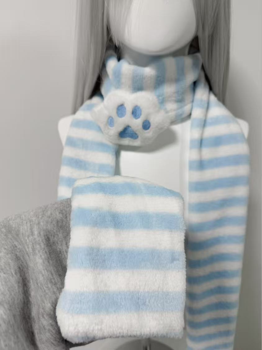 Kawaii Kniied Scarf Cat Paw De - Travel Accessories Aesthetic review and price