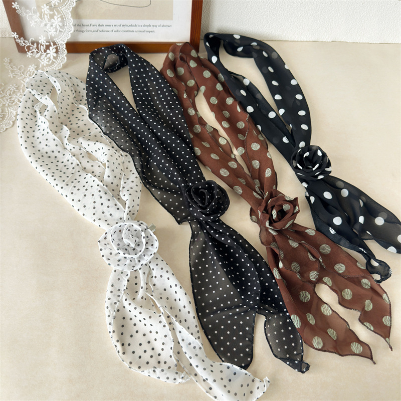Polka Dot Fabric Hair Tie With - Travel Accessories For Young Women review and price