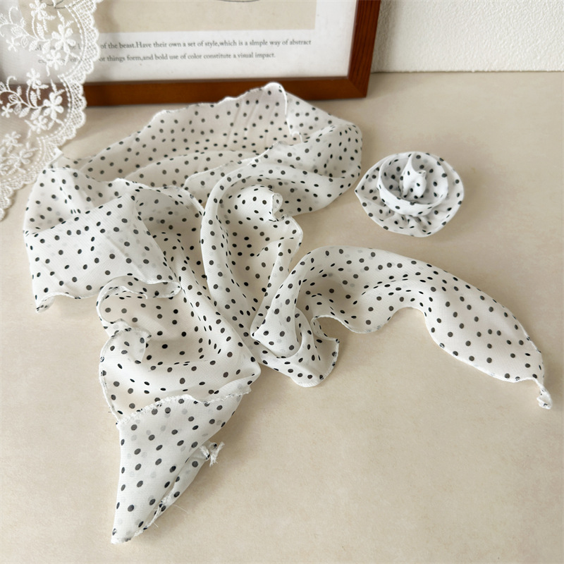 Polka Dot Fabric Hair Tie With - Travel Accessories For Young Women review and price