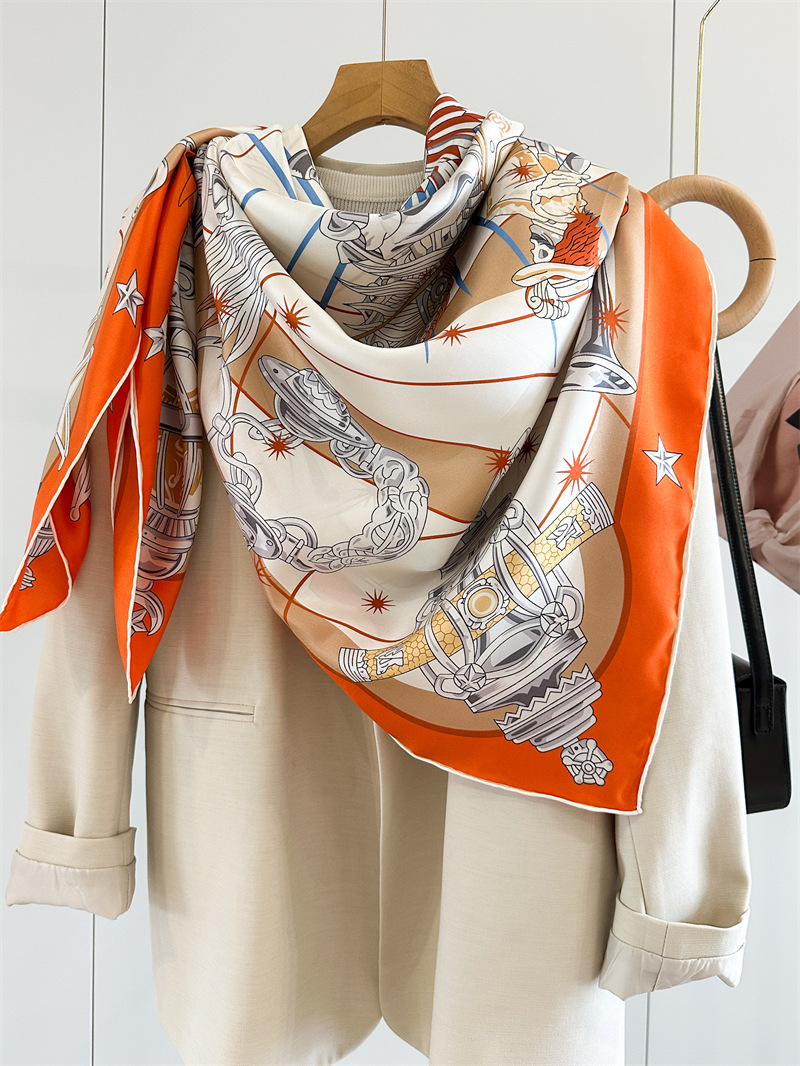 Luxury Brand Scarf Large Silk  - Travel Accessories Neck review and price