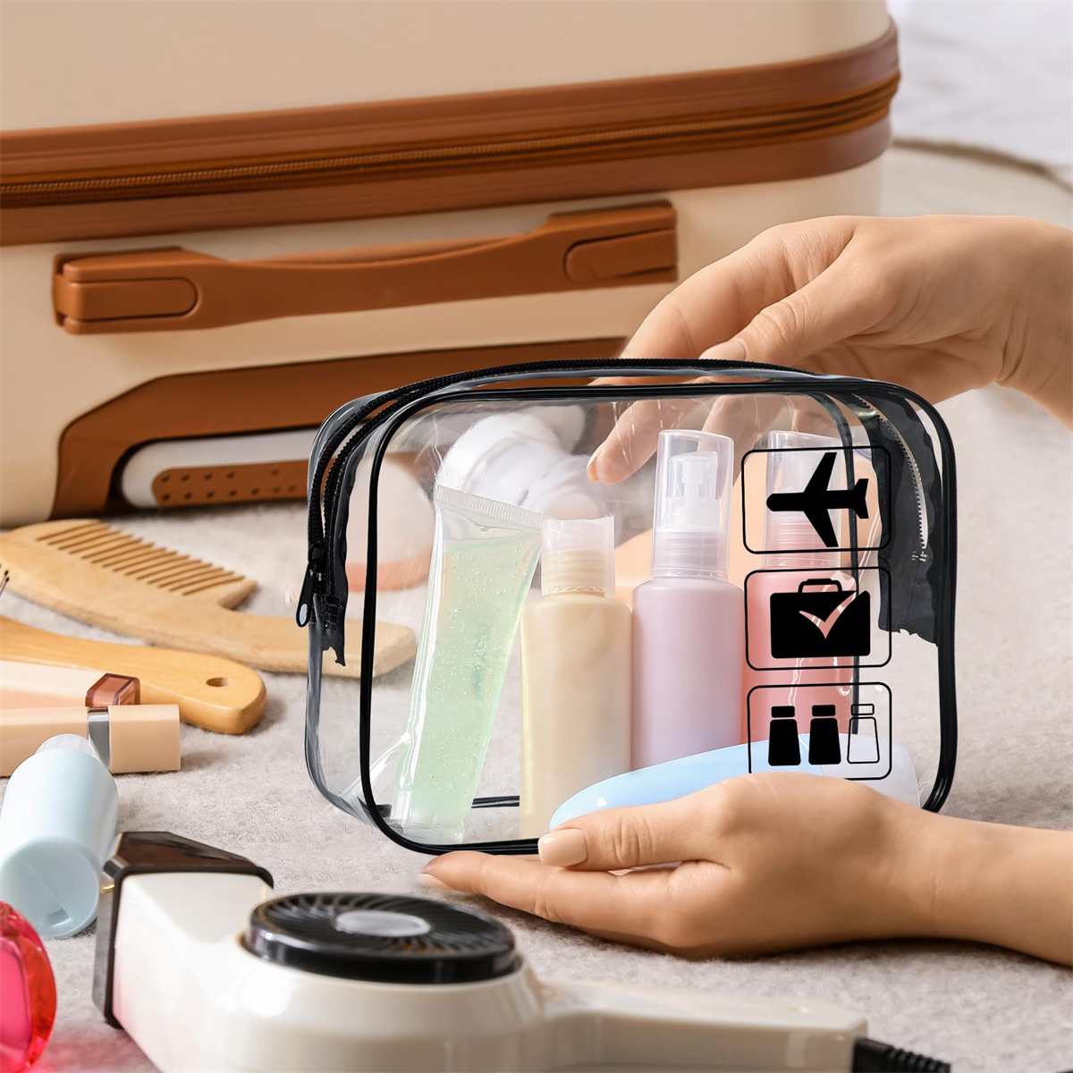 1pc Clear Toiletry TSA Approve - Toiletry Bag Tsa review and price