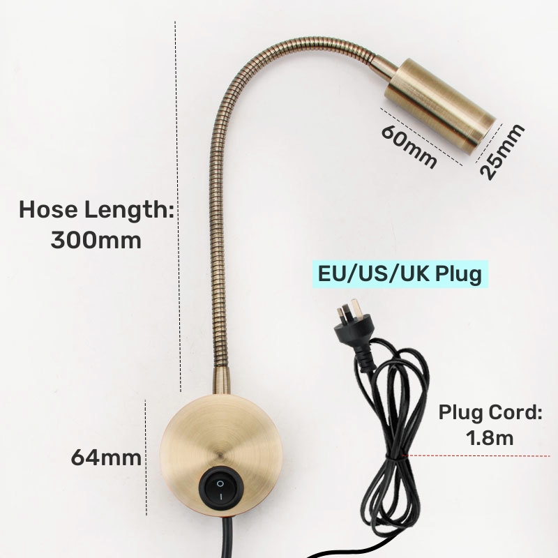 3W Bronze Gooseneck LED Wall L - Book Light Flexible review and price