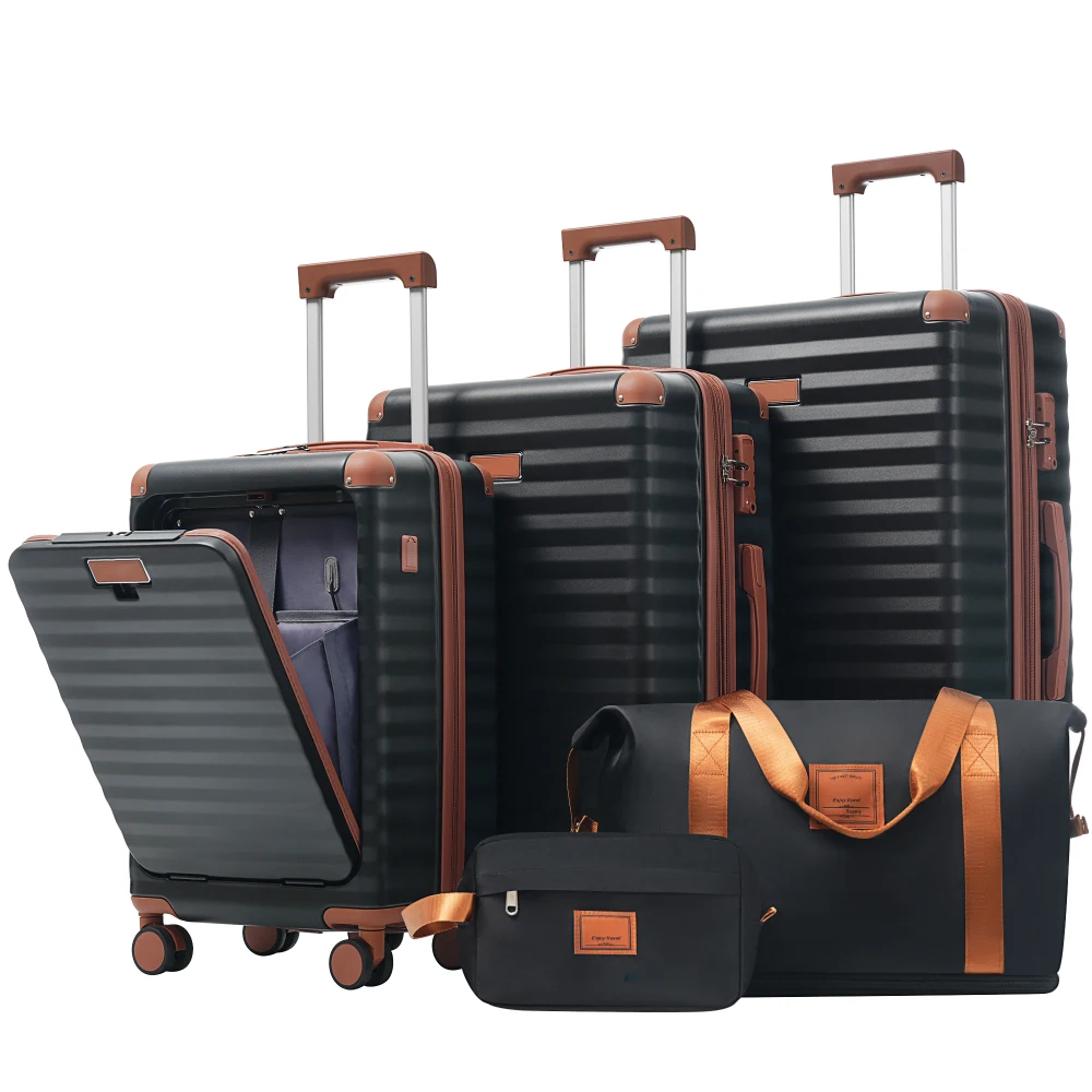 Luggage Sets 5 Piece with Fron - Toiletry Bag Tsa review and price