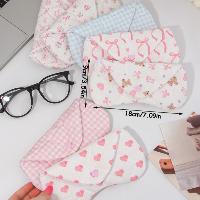Ins Korean Plaid Fabric Heart  - Travel Accessories Pouch For Women review and price