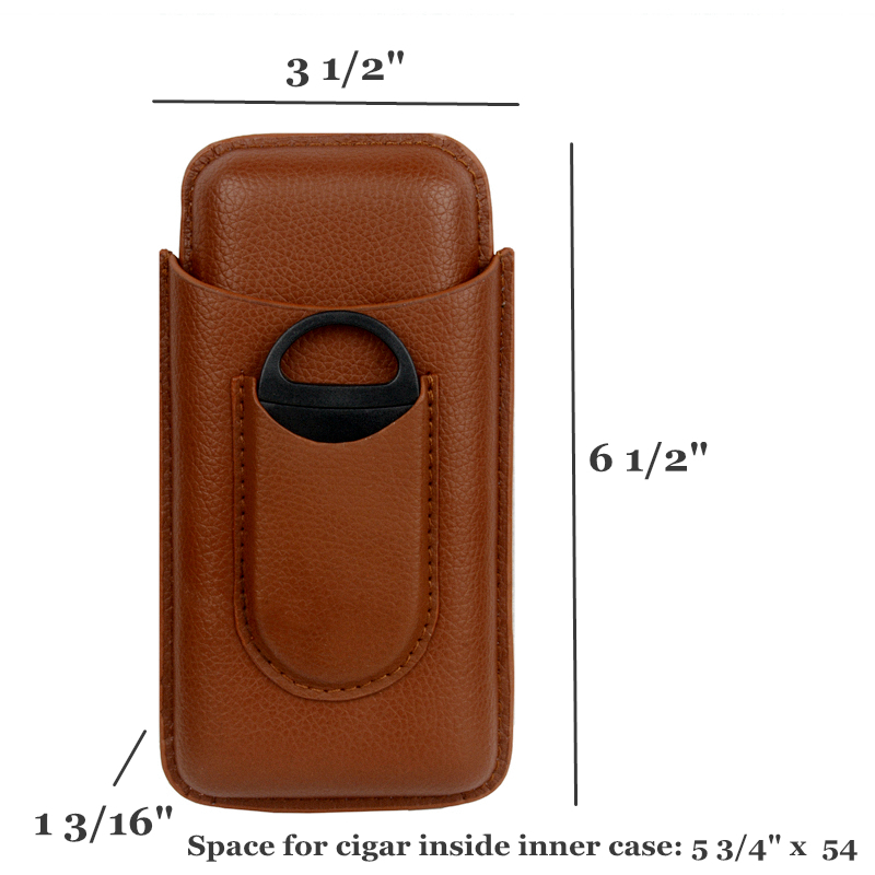 Leather Cigar Case Brown Cigar - Travel Accessories On Sale review and price