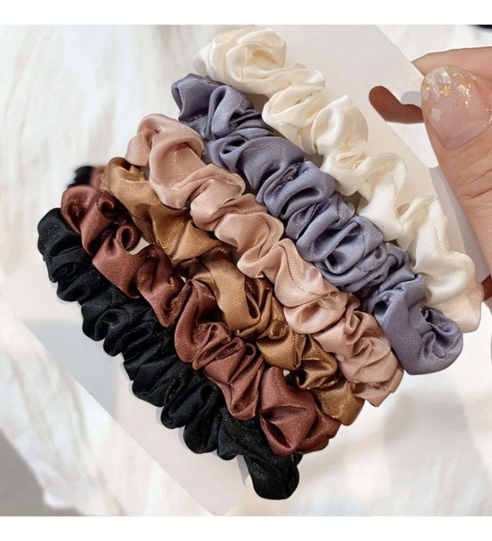 6Pcs Soft Satin Hair Scrunchie - Travel Accessories Aesthetic review and price