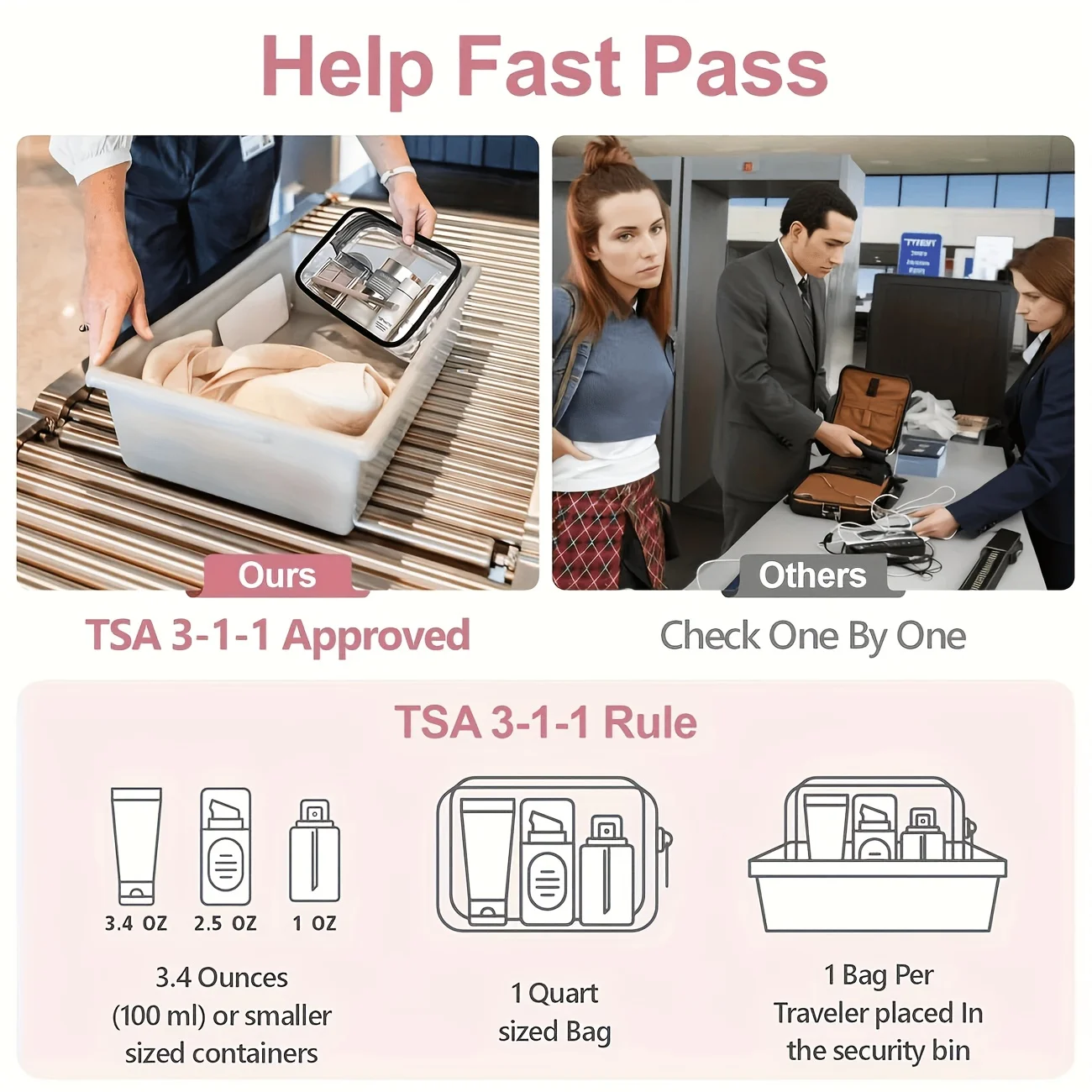 1pc Clear Makeup Bag Transpare - Toiletry Bag Tsa review and price