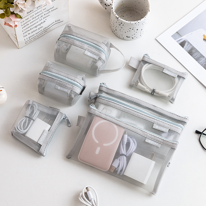 Gray Mesh Organizer Bags – for - Travel Accessories Electronics review and price