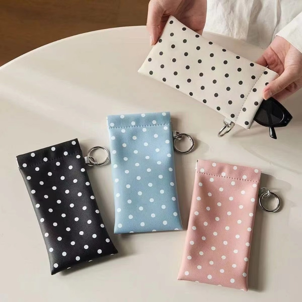 Polka Dot Eyeglass Pouch with  - Travel Accessories Pouch For Women review and price