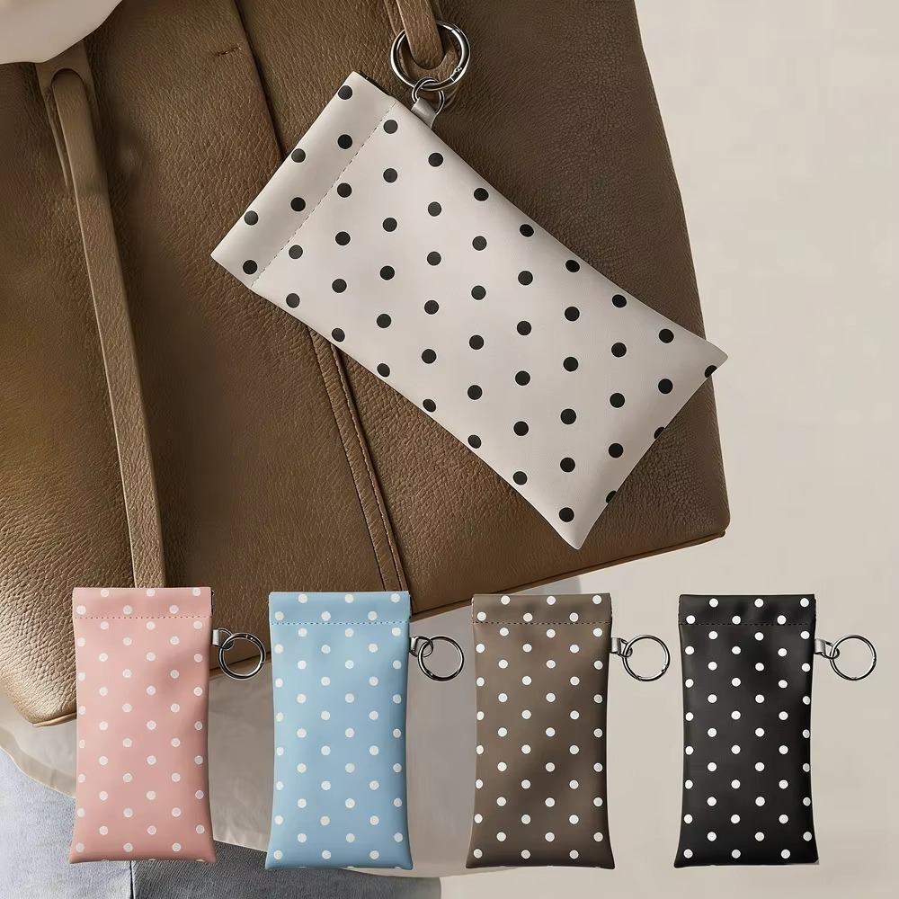 Polka Dot Eyeglass Pouch with  - Travel Accessories Pouch For Women review and price
